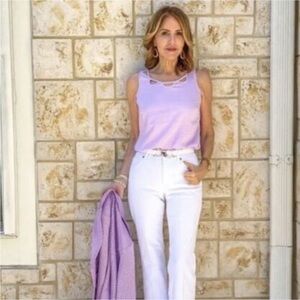 M CAbi Lavender Cutout Sleeveless Top